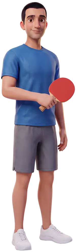 3D illustration of Mohamed Yacout as Table Tennis,