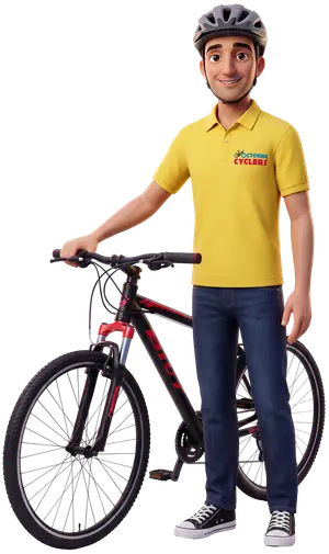 3D illustration of Mohamed Yacout as Cycling,
