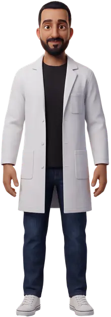 3D illustration of Mohamed Yacout as Pharmacist — Jeddah, 2024